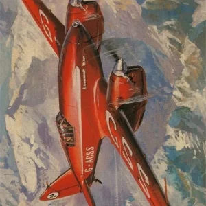 Tableau Avion Vintage Montagne Éternel Vintage