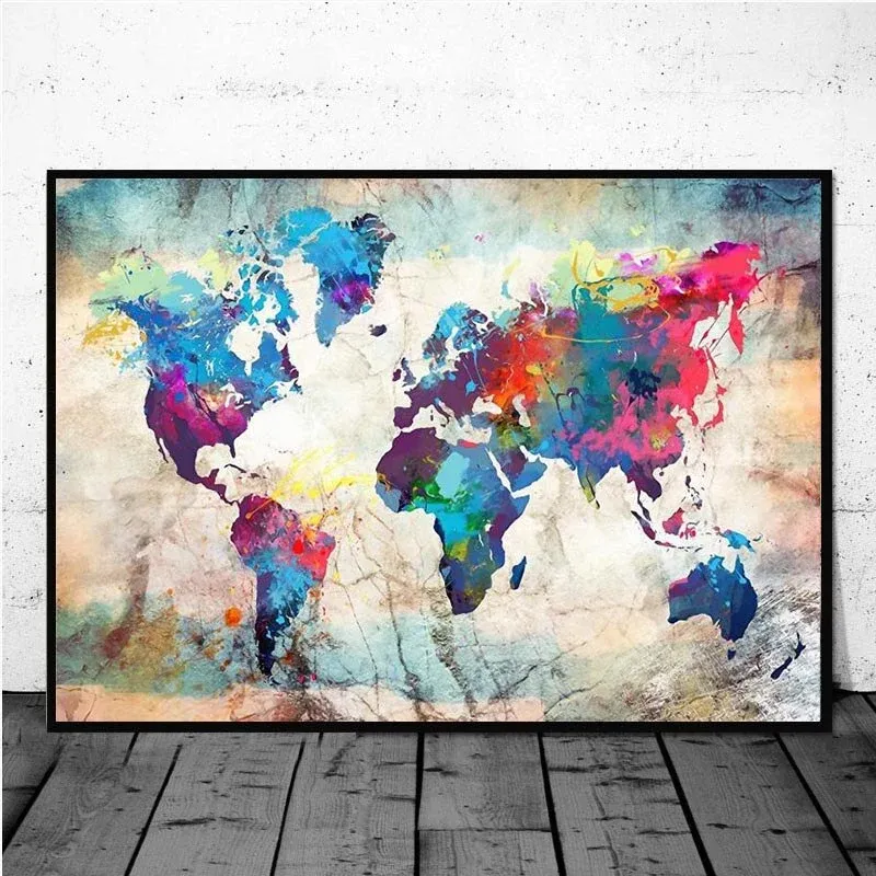 Tableau Carte Du Monde Vintage Éternel Vintage