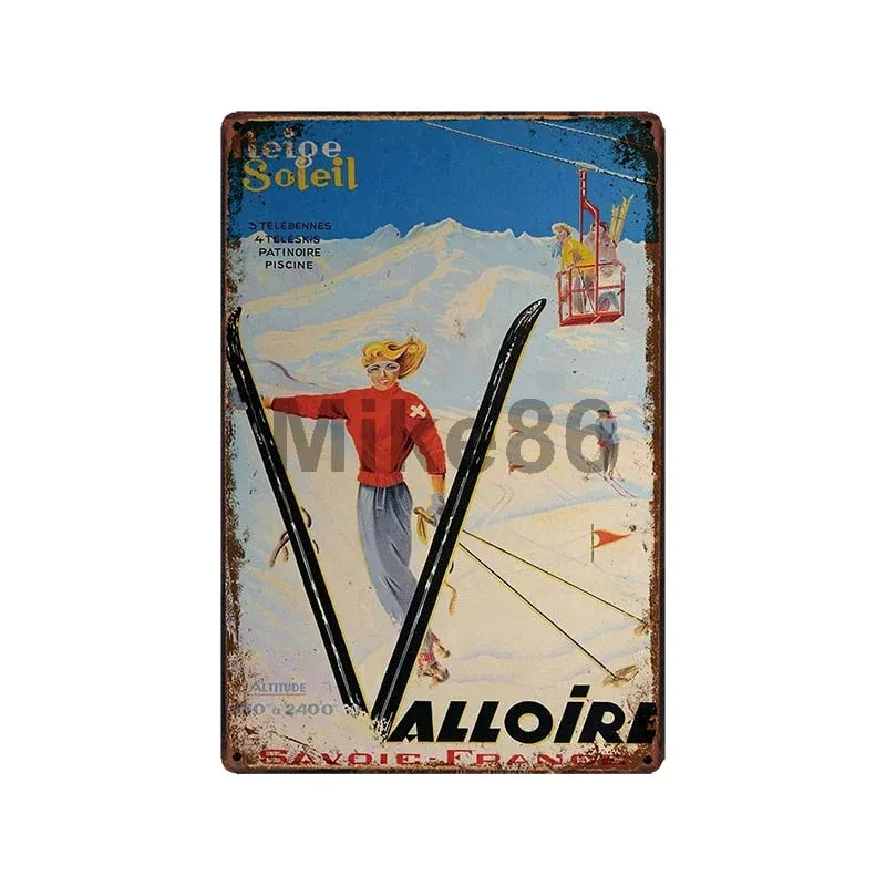 Tableau Skieur Vintage Éternel Vintage