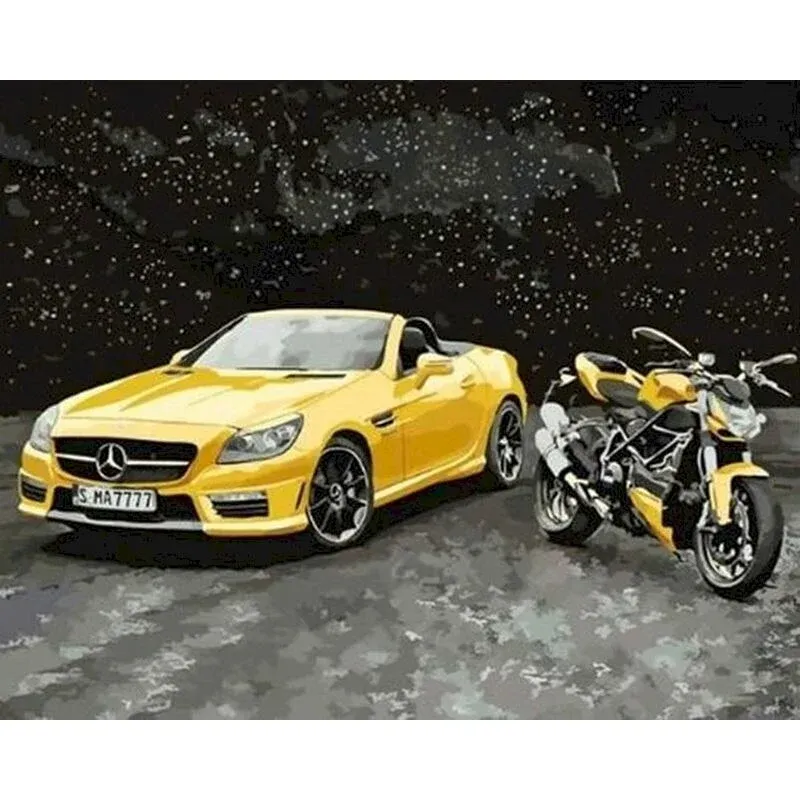 Tableau Vintage Voiture Et Moto Éternel Vintage