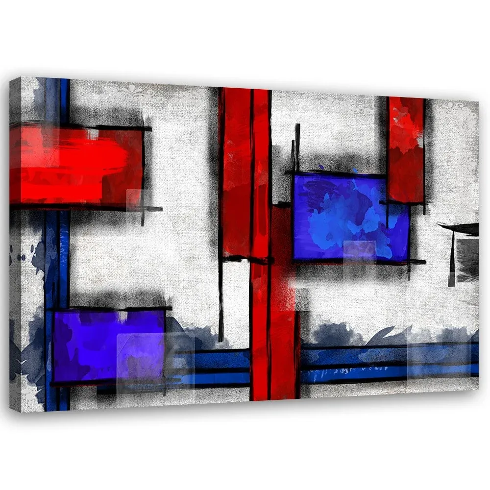 Impression sur toile, abstraction géométrique 100x70 Feeby
