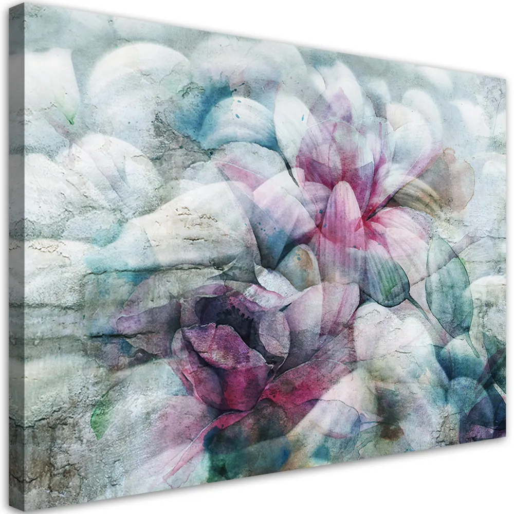 Impression sur toile, aquarelle de feuilles colorées 60x40 Feeby