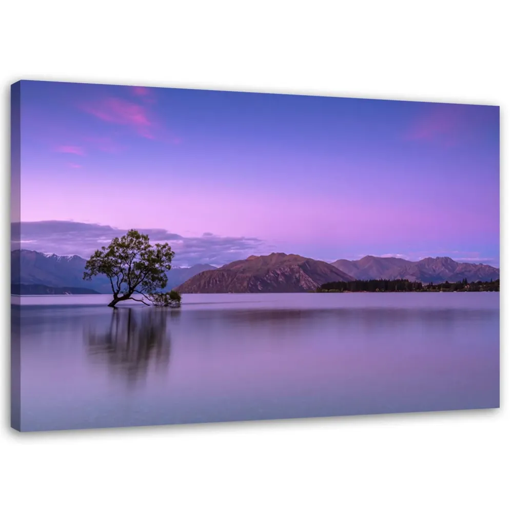 Impression sur toile, Arbre au bord d'un lac 60x40 Feeby