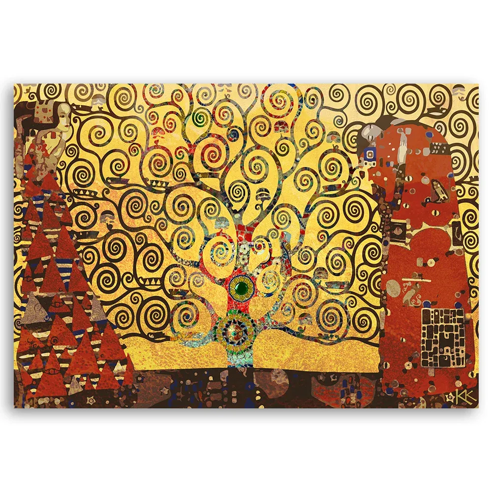 Impression sur toile, Arbre de vie abstrait 60x40 Feeby