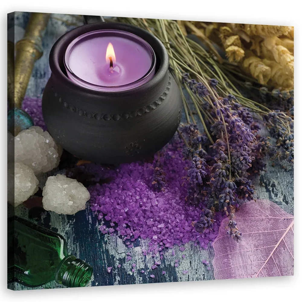 Impression sur toile, Bougie Zen Spa Violette 30x30 Feeby