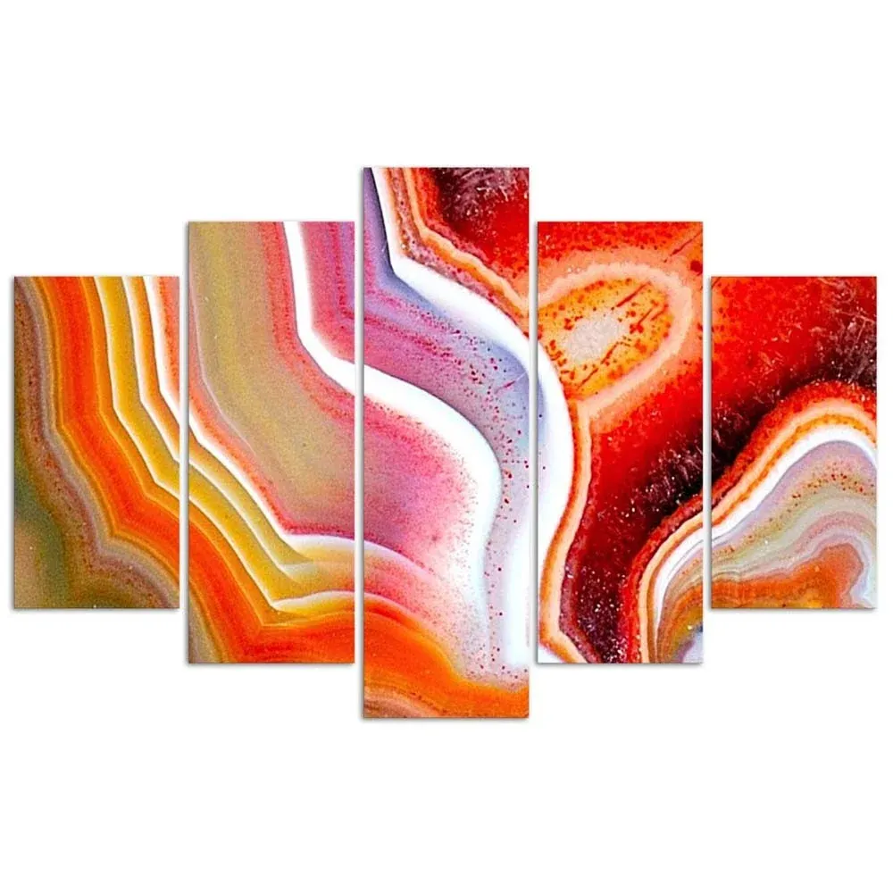 Impression sur toile en cinq parties, Danse des néons 100x70 Feeby