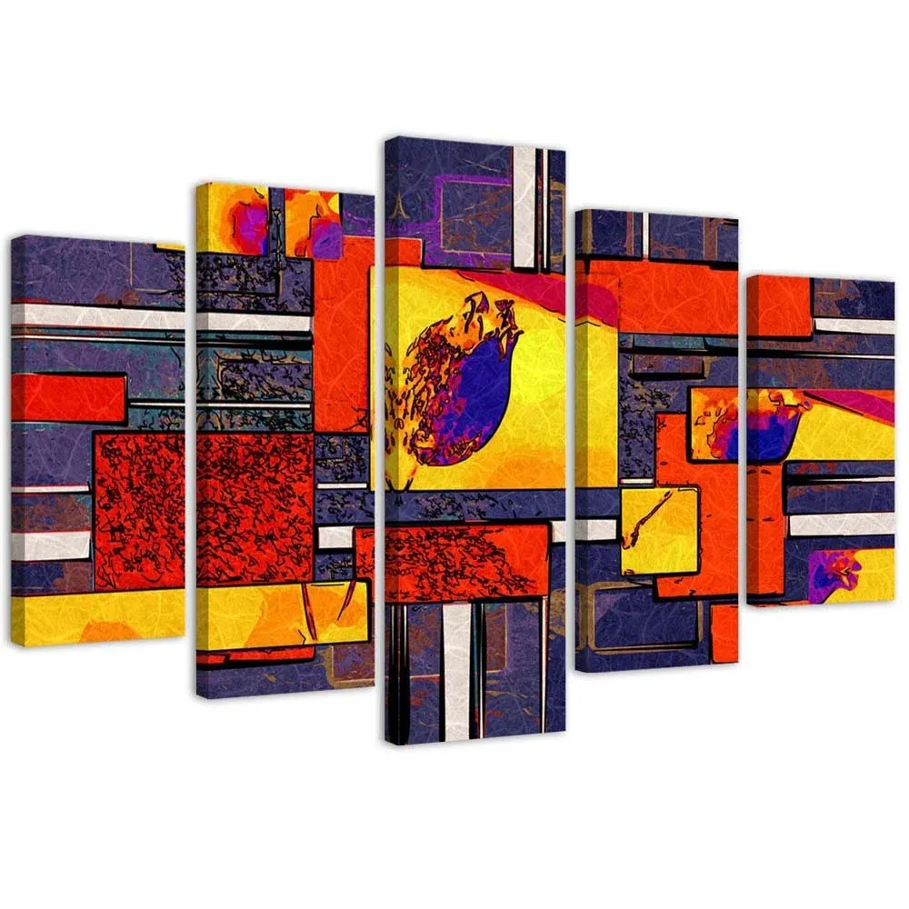 Impression sur toile en cinq parties, Précision 100x70 Feeby