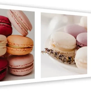 Impression sur toile, ensemble de macarons sucrés 90x30 Feeby