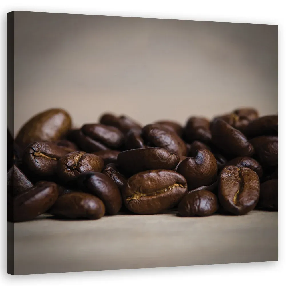 Impression sur toile, grains de café 30x30 Feeby