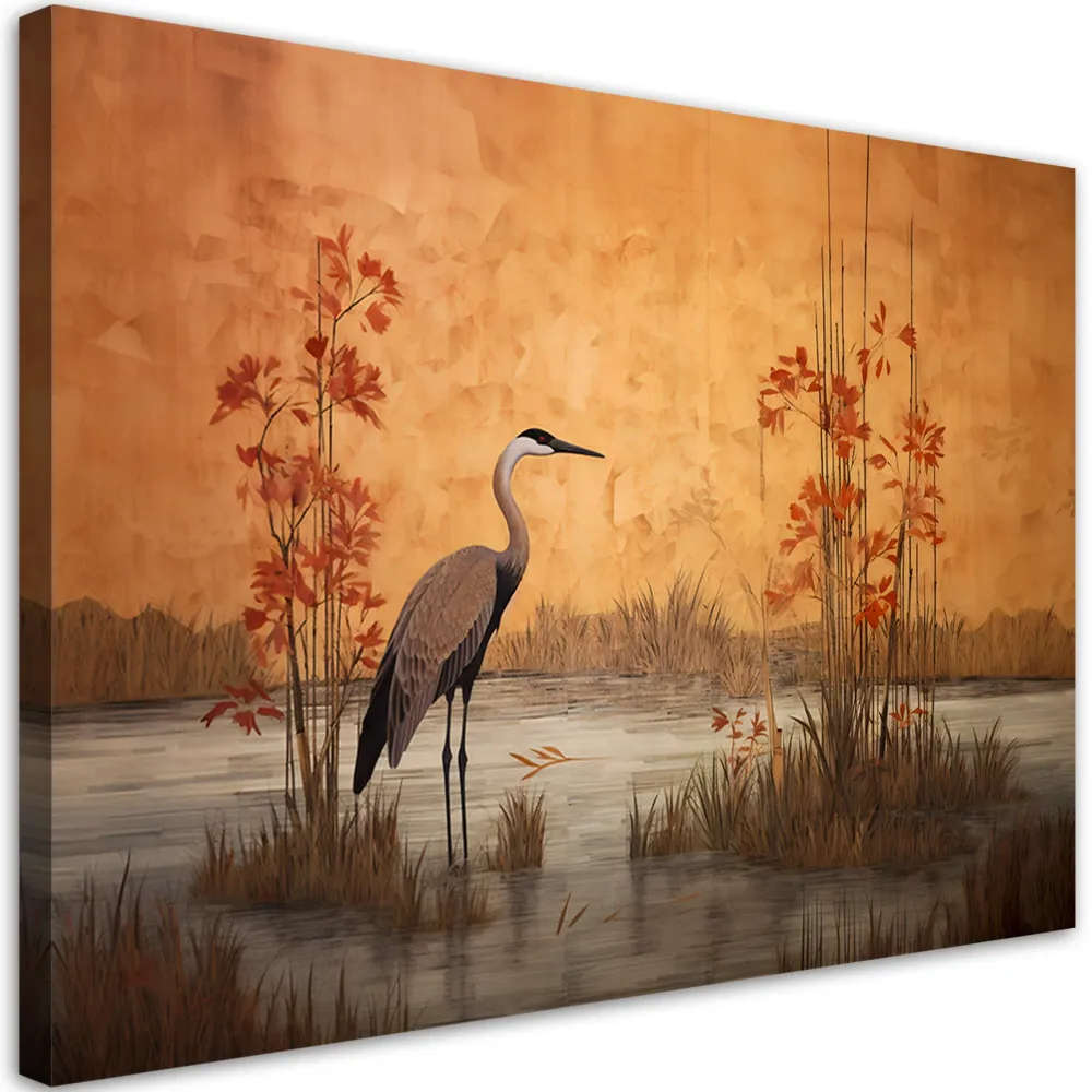 Impression sur toile, grue orientale 60x40 Feeby