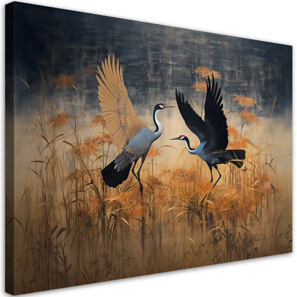 Impression sur toile, Grues (abstrait) 60x40 Feeby
