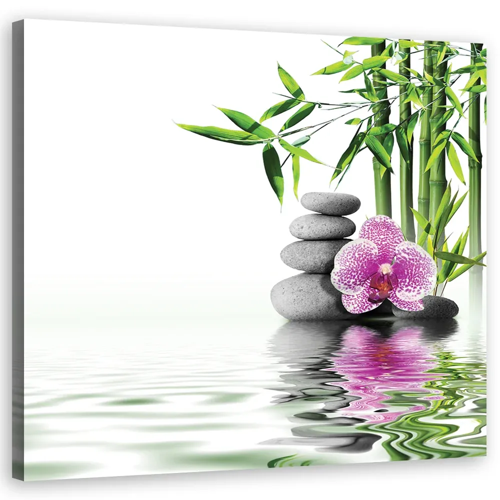 Impression sur toile, jardin d'eau zen 30x30 Feeby