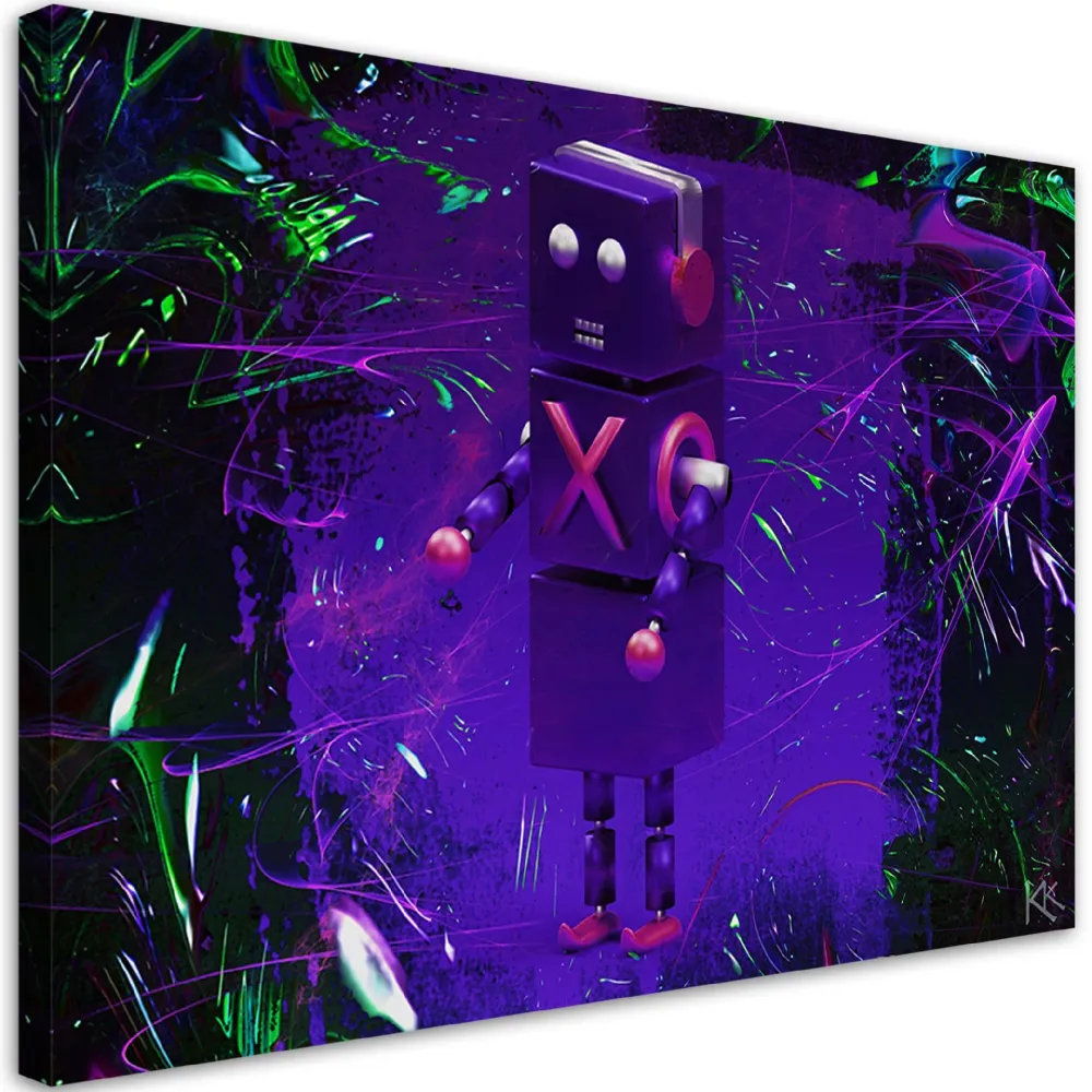 Impression sur toile, joueur de robot 60x40 Feeby