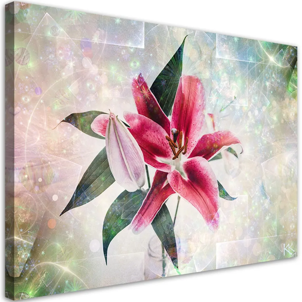 Impression sur toile, Lys rose 60x40 Feeby