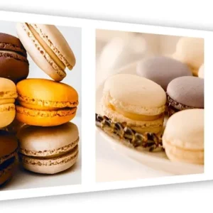 Impression sur toile, Macarons dessert - ensemble 90x30 Feeby