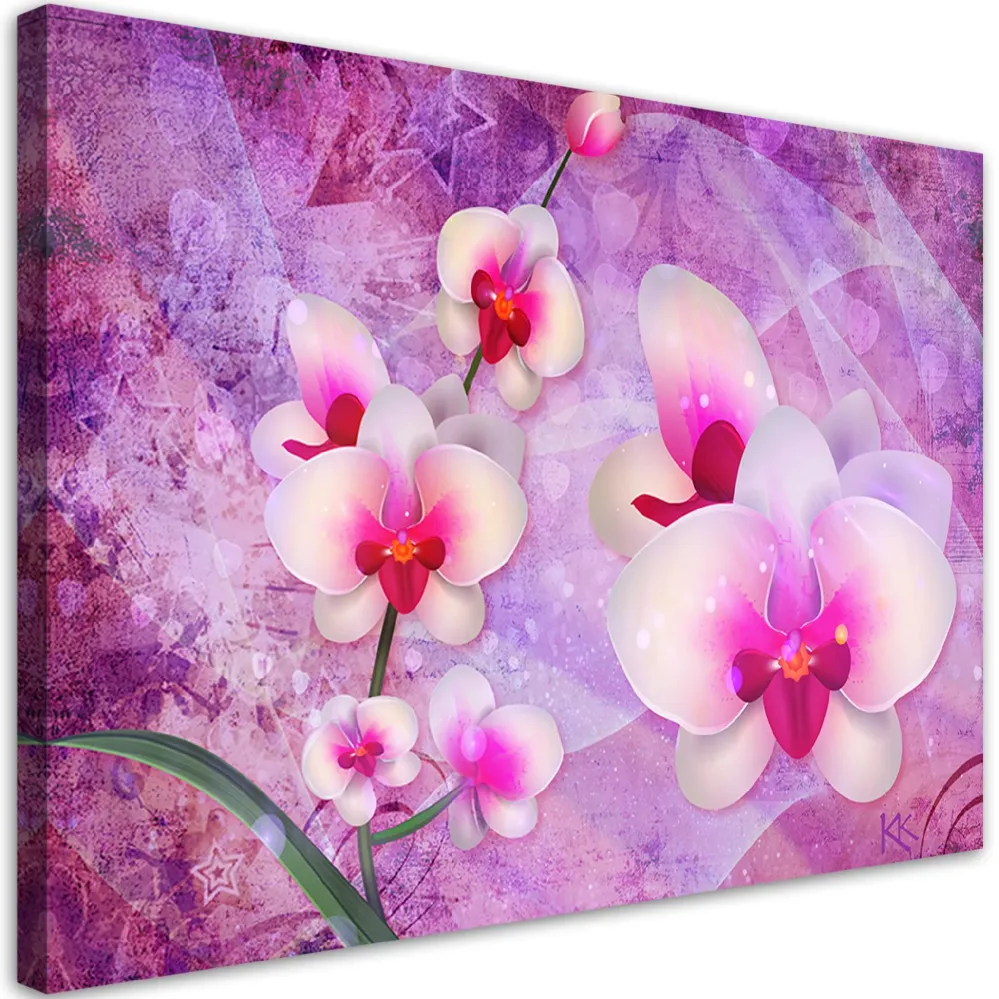 Impression sur toile, orchidée abstraite 60x40 Feeby