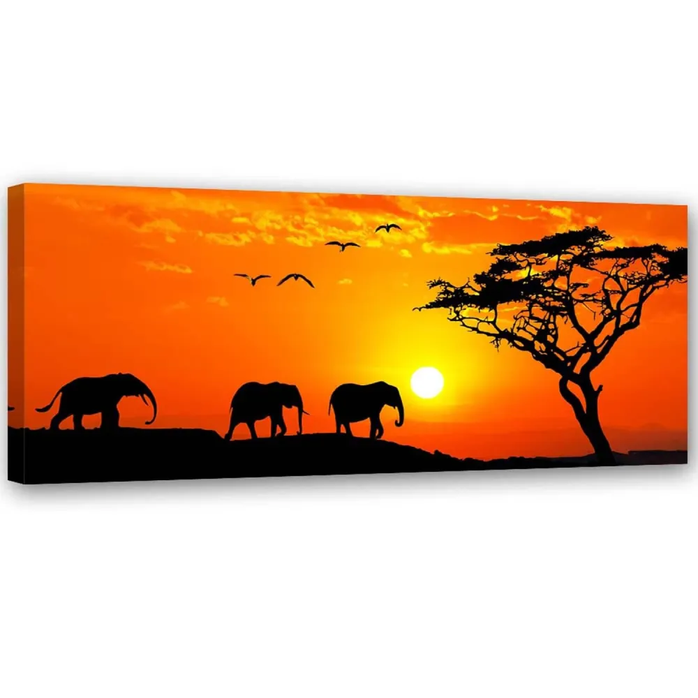 Impression sur toile, panorama de la savane africaine 90x30 Feeby