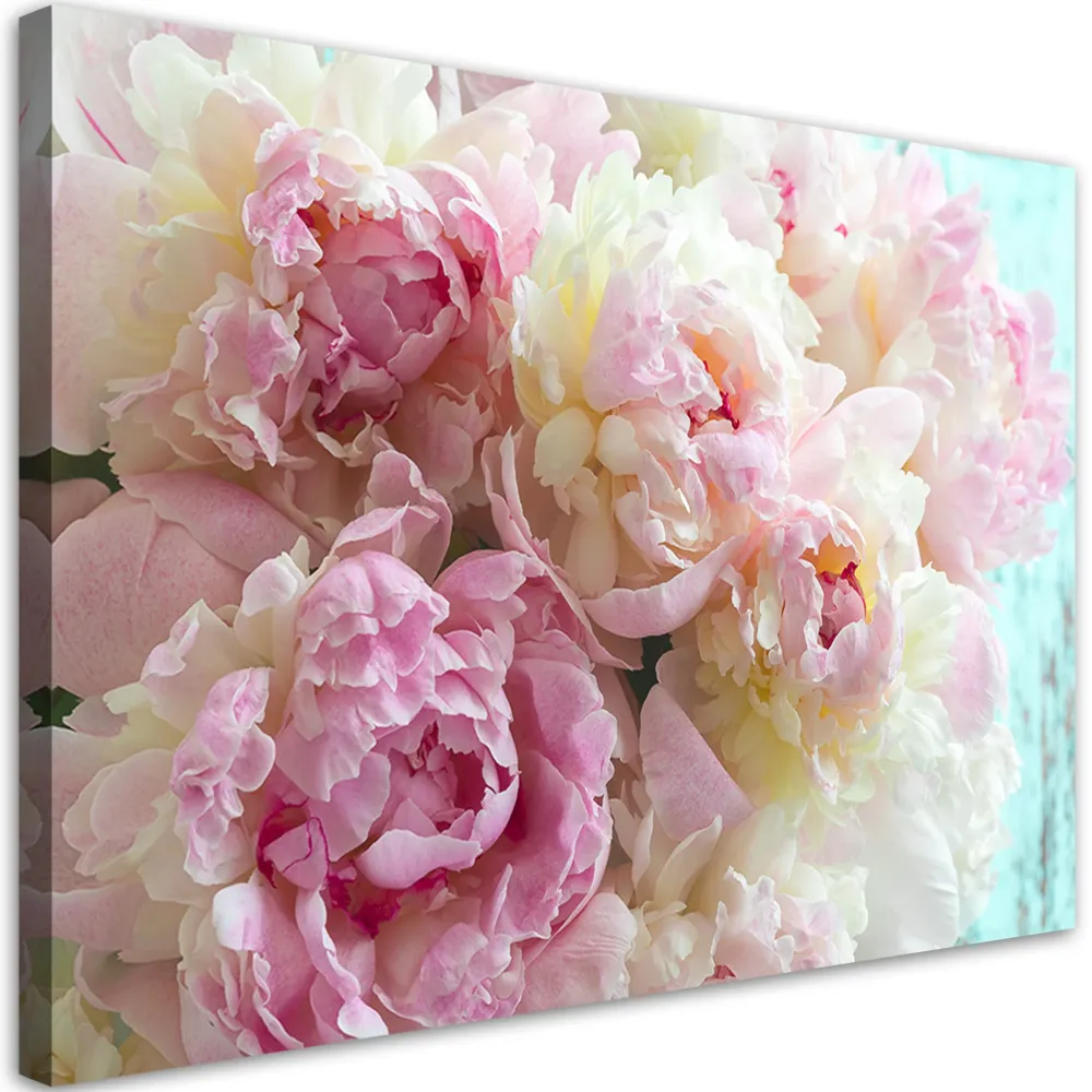 Impression sur toile, pivoines roses 60x40 Feeby