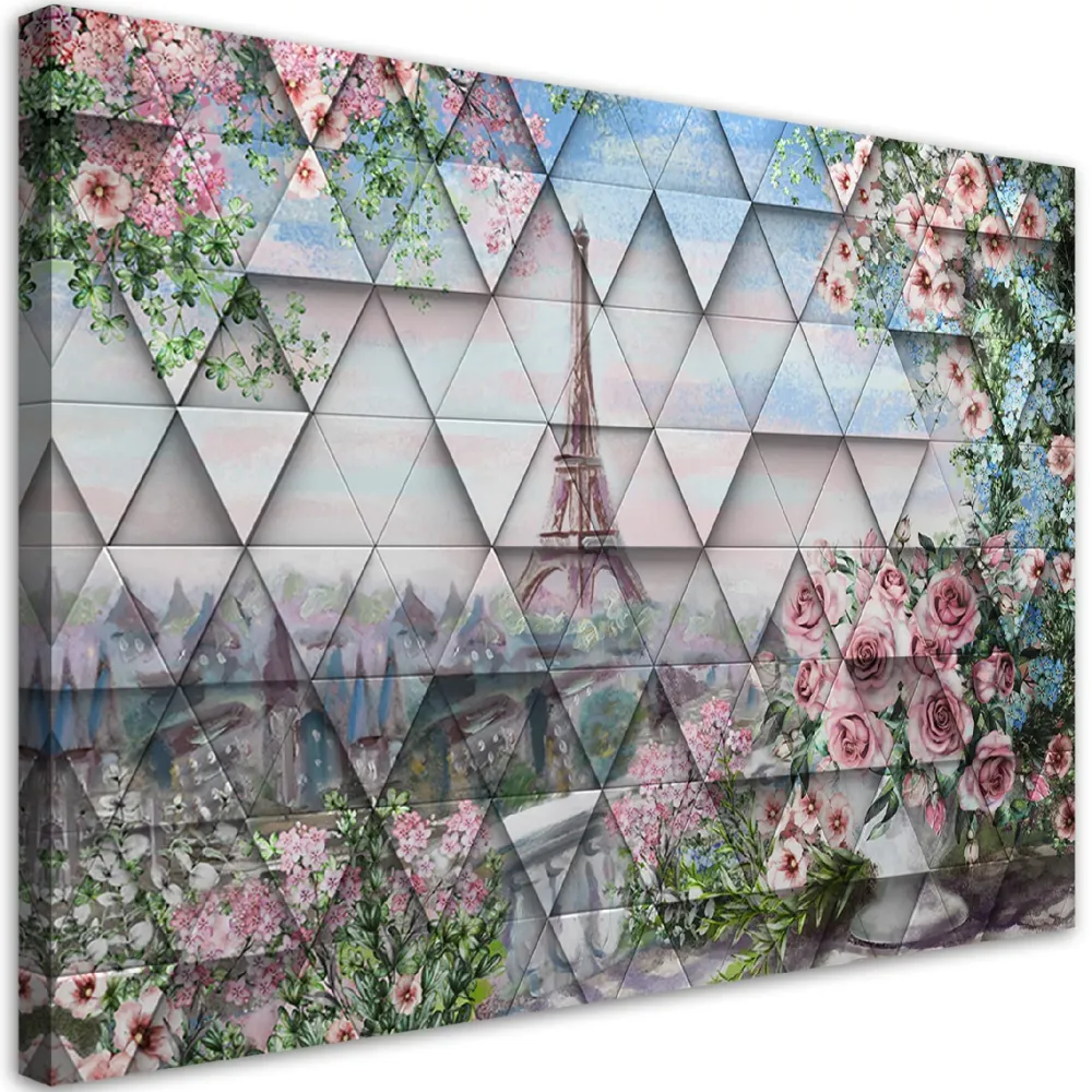 Impression sur toile, Tour Eiffel au printemps 60x40 Feeby