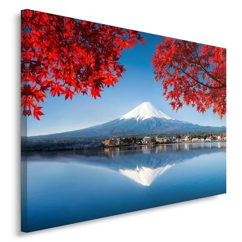 Impression sur toile, Vue du Fuji 100x70 Feeby