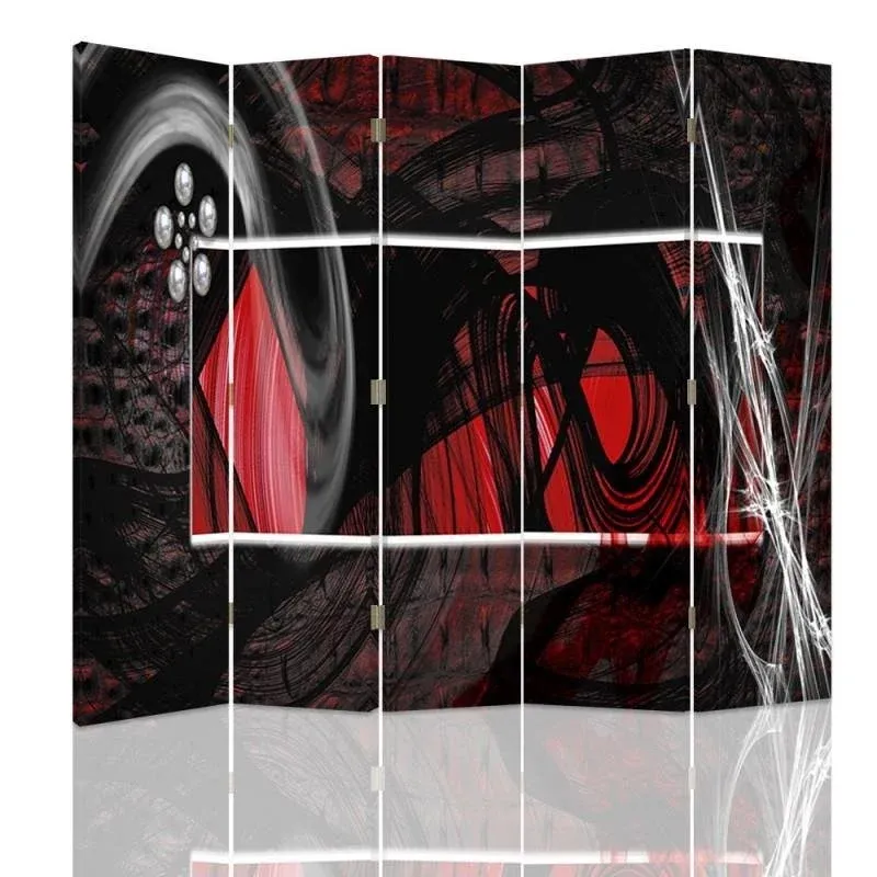 Paravent double face, abstraction expressive rouge Feeby