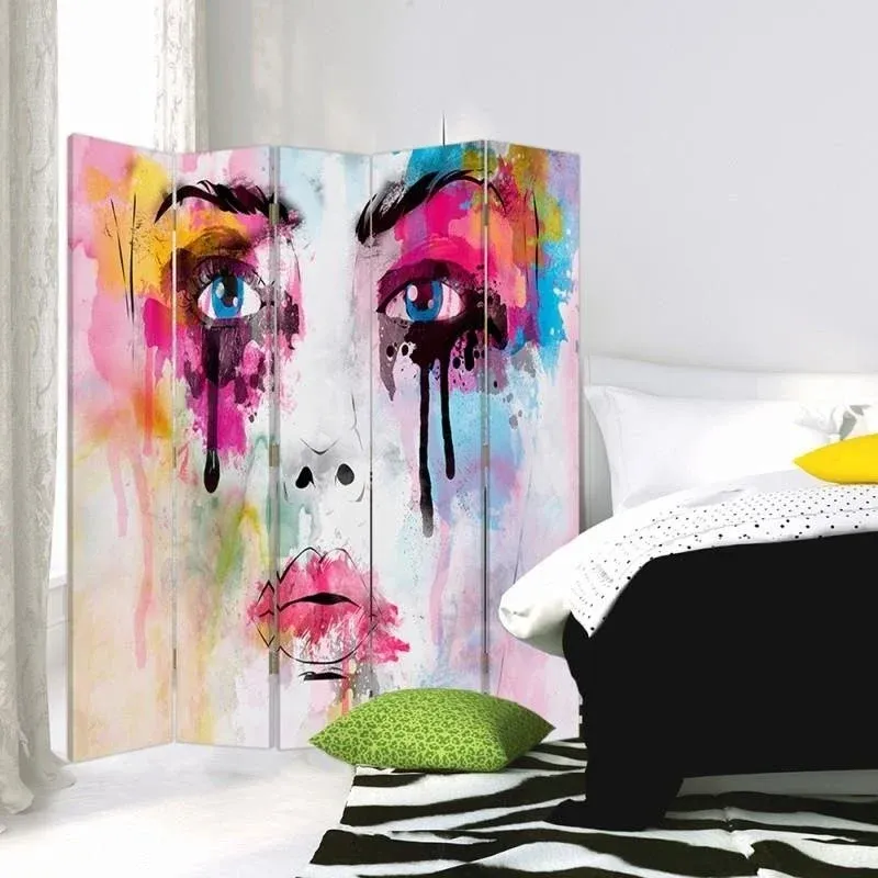 Paravent double face, face avec taches de peinture Feeby
