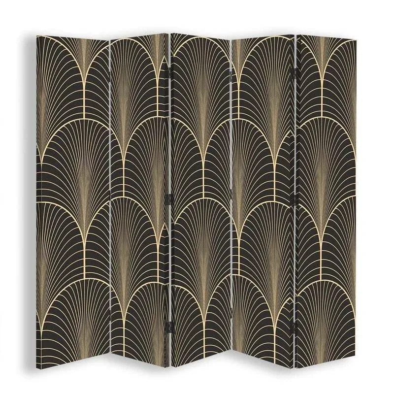 Paravent double face pivotant, abstraction géométrique de style glamour Feeby