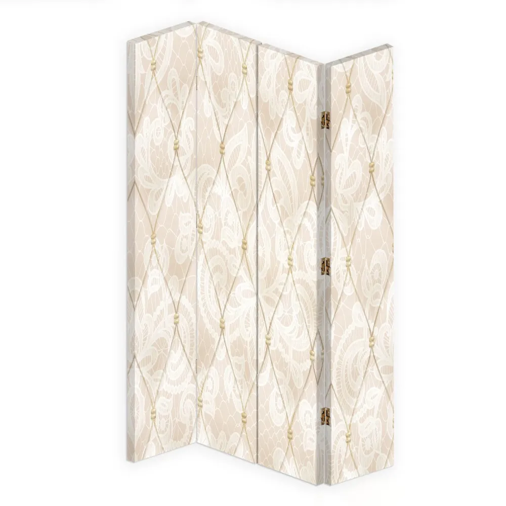 Paravent double face pivotant, beige apaisant Feeby
