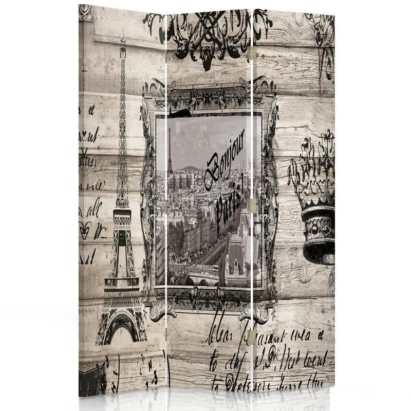 Paravent double face pivotant, Bonjour Paris Feeby
