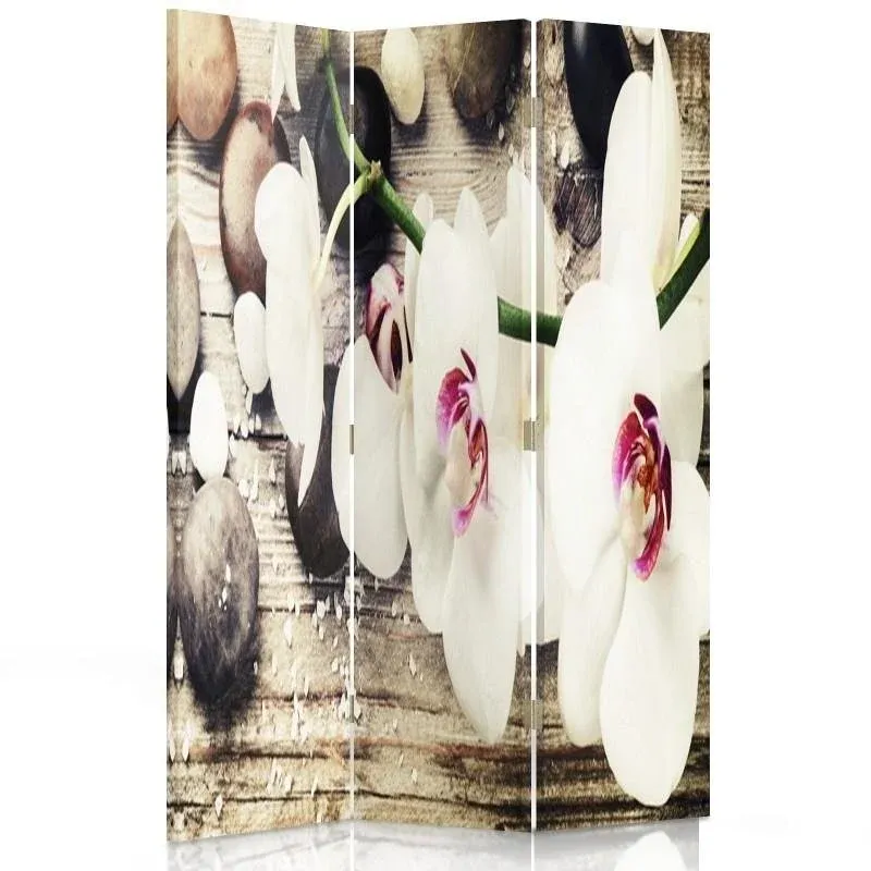 Paravent double face pivotant, le charme discret des orchidées Feeby