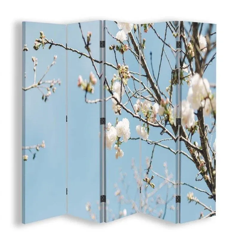 Paravent double face pivotant, fleurs fleuries sur une branche Feeby