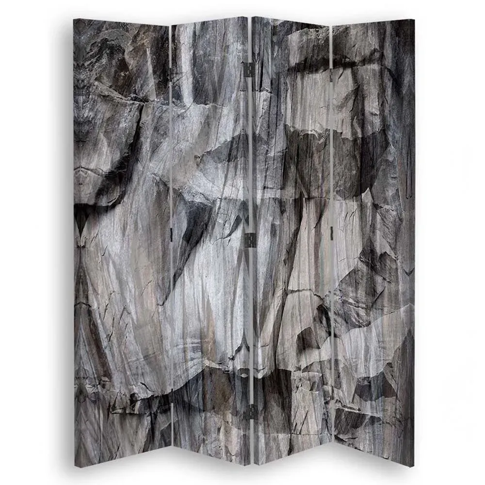 Paravent double face pivotant, gris brut Feeby