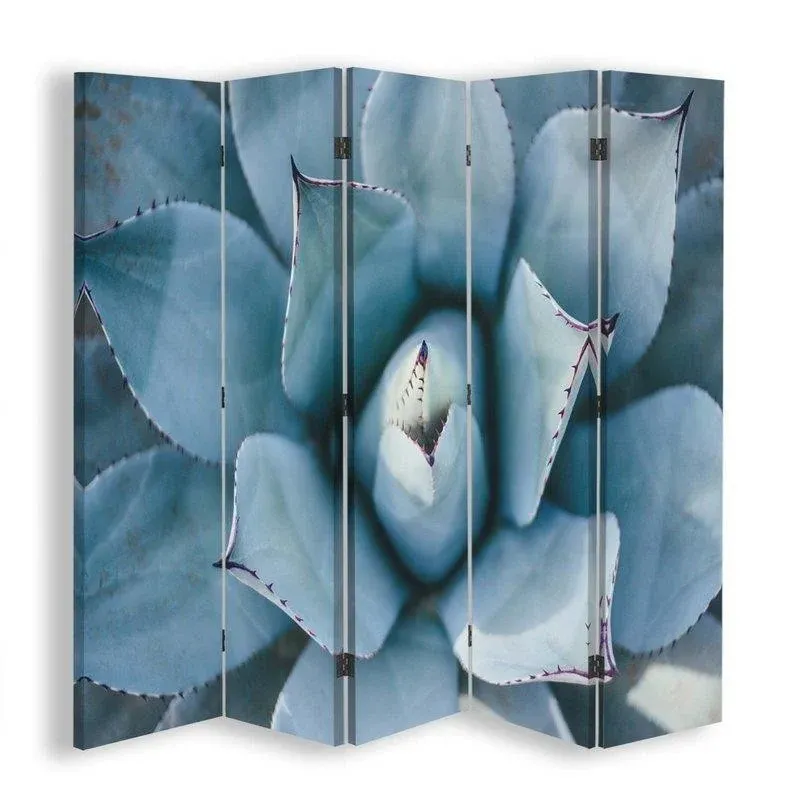 Paravent double face pivotant, motif agave vu du dessus Feeby