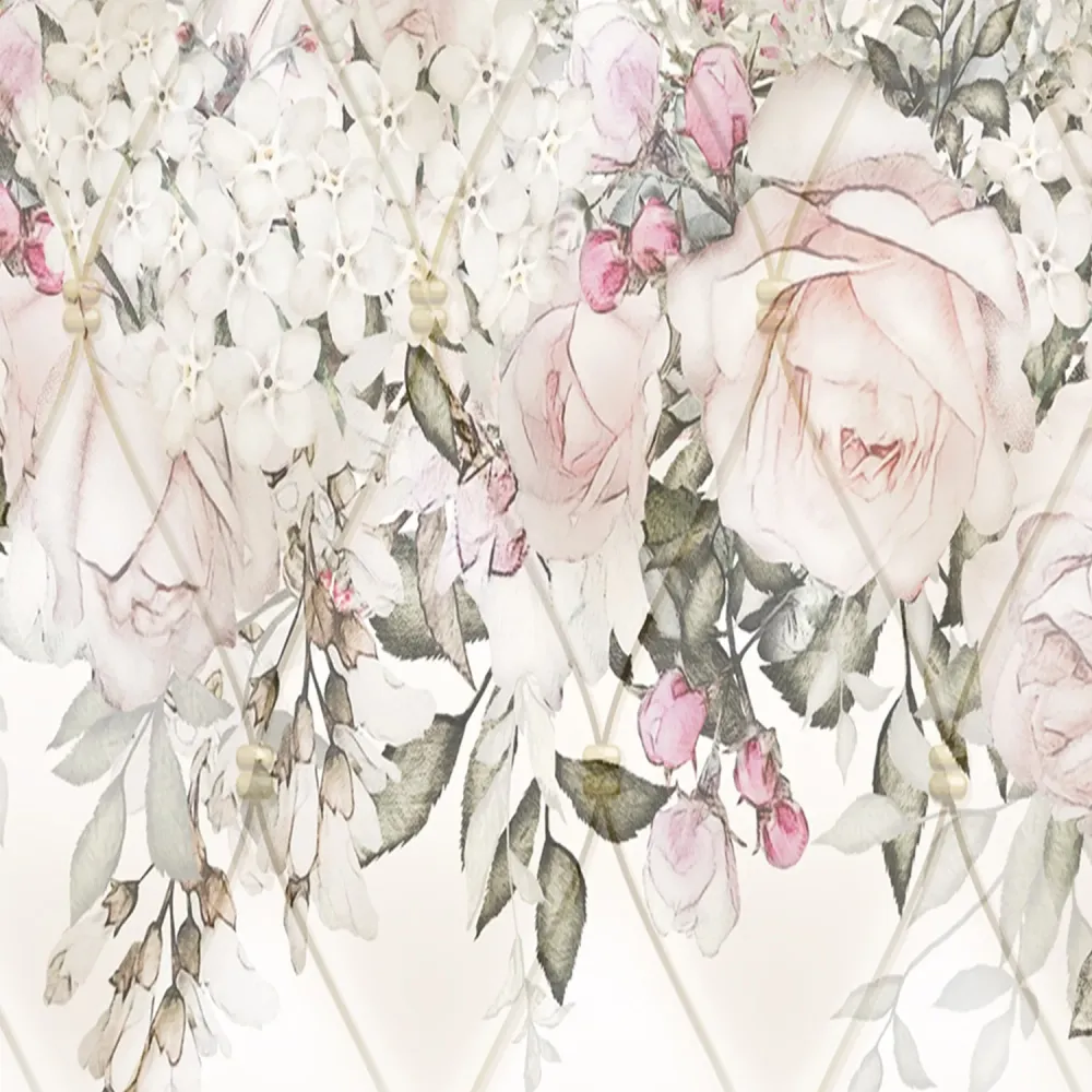 Paravent double face pivotant, motif fleurs pastel Feeby
