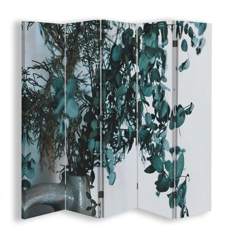 Paravent double face pivotant, plante verte en vase Feeby