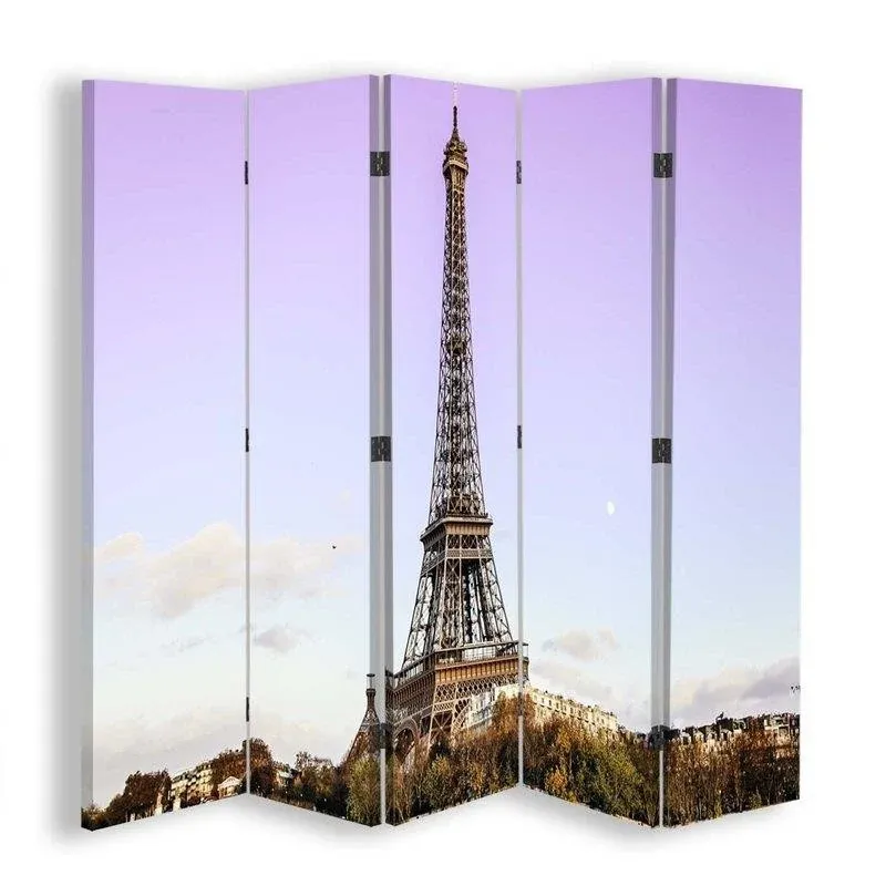 Paravent double face rotatif, avec la Tour Eiffel en arrière-plan. Feeby