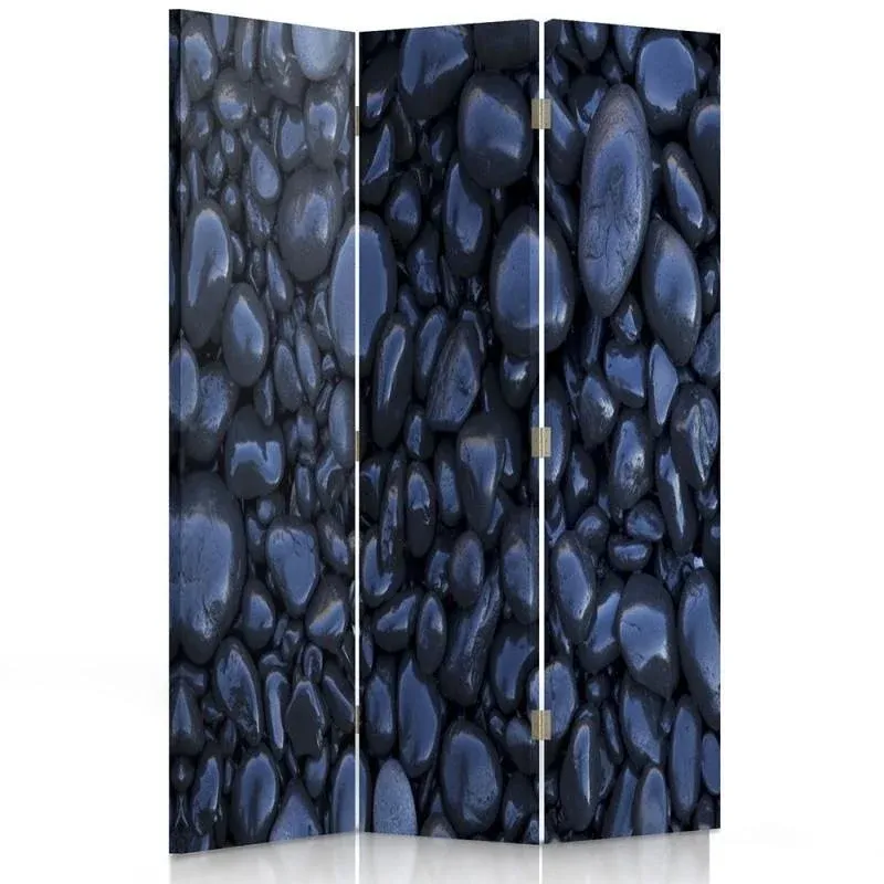 Paravent double face rotatif, Black Stones Feeby