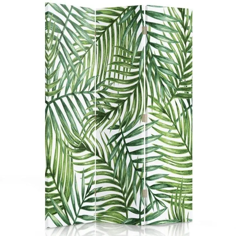 Paravent double face rotatif, en composition de feuilles de palmier Feeby
