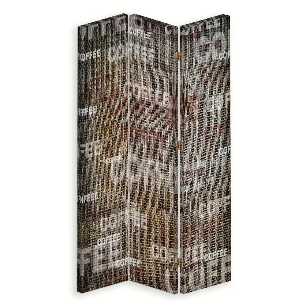 Paravent double face rotatif, couleur café Feeby