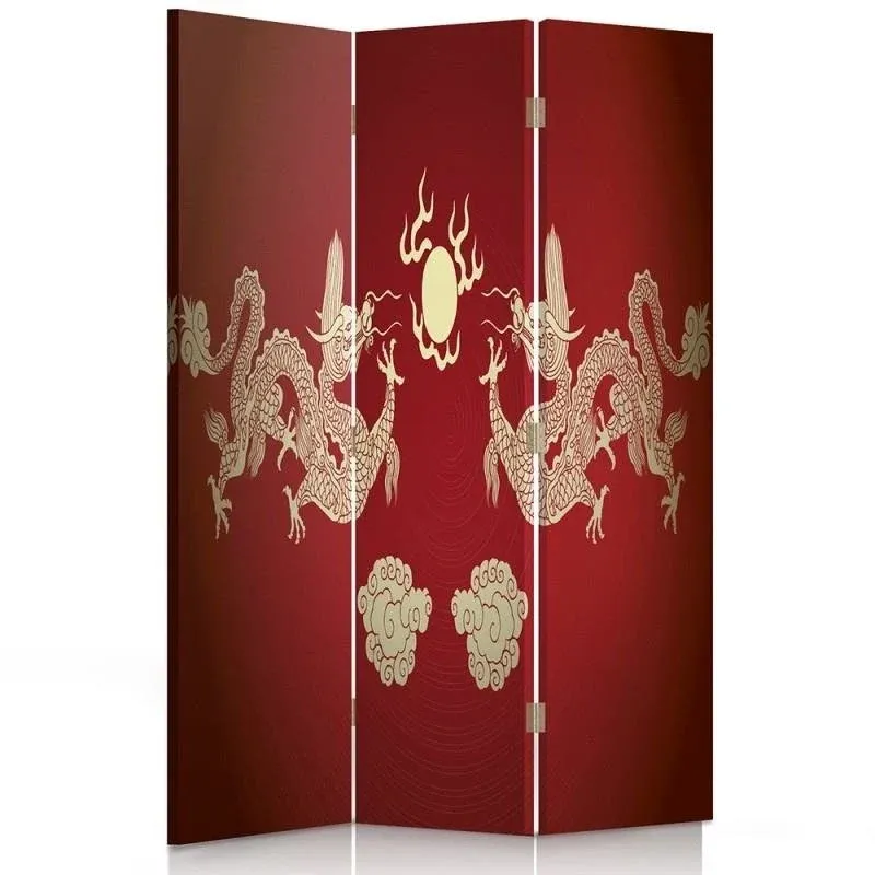 Paravent double face rotatif, Dragons Rouges Feeby