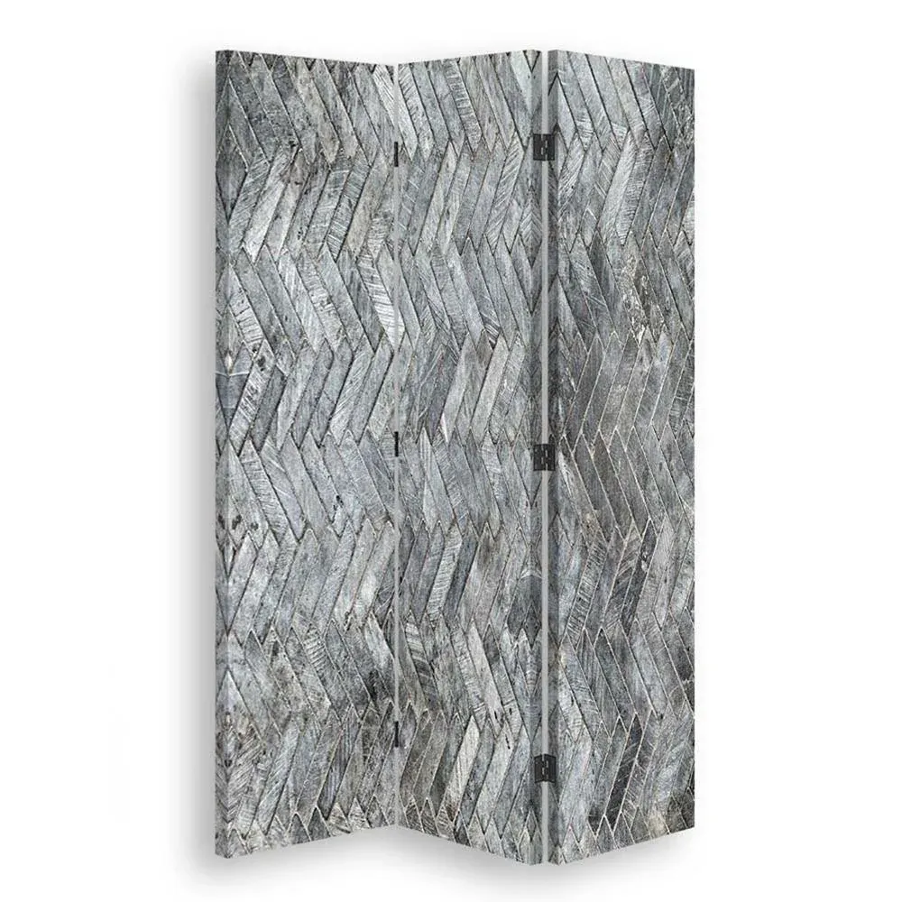 Paravent double face rotatif, gris uni Feeby