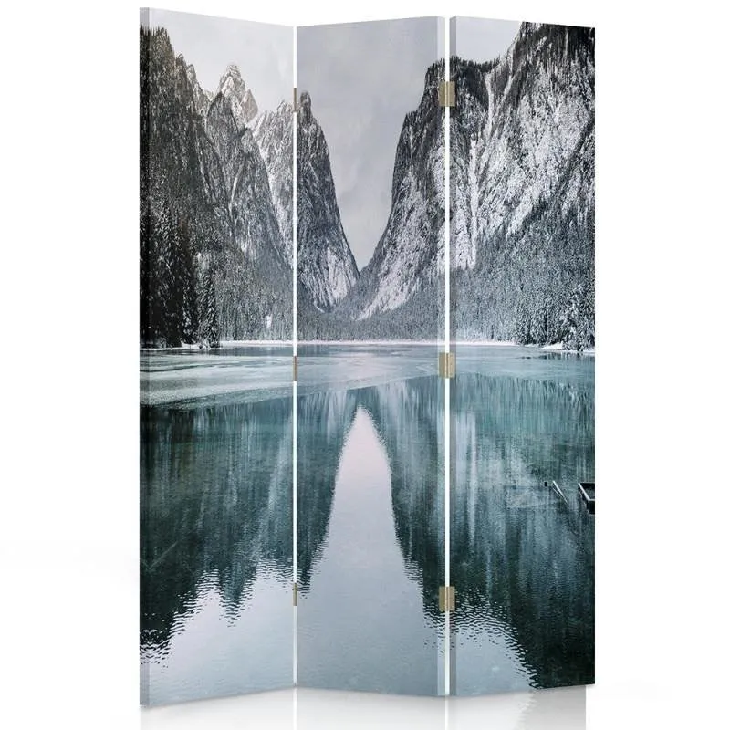 Paravent double face rotatif, lac de montagne Feeby