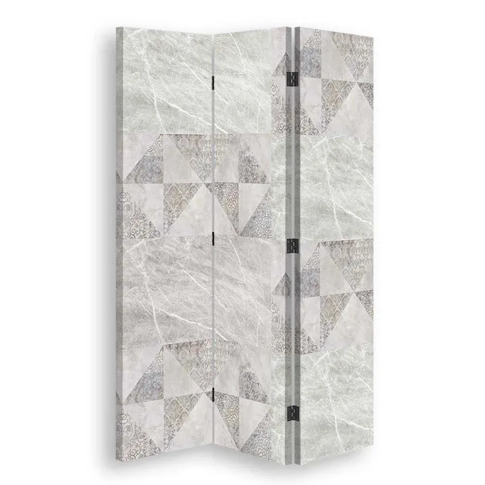 Paravent double face rotatif, motifs géométriques et pastels Feeby