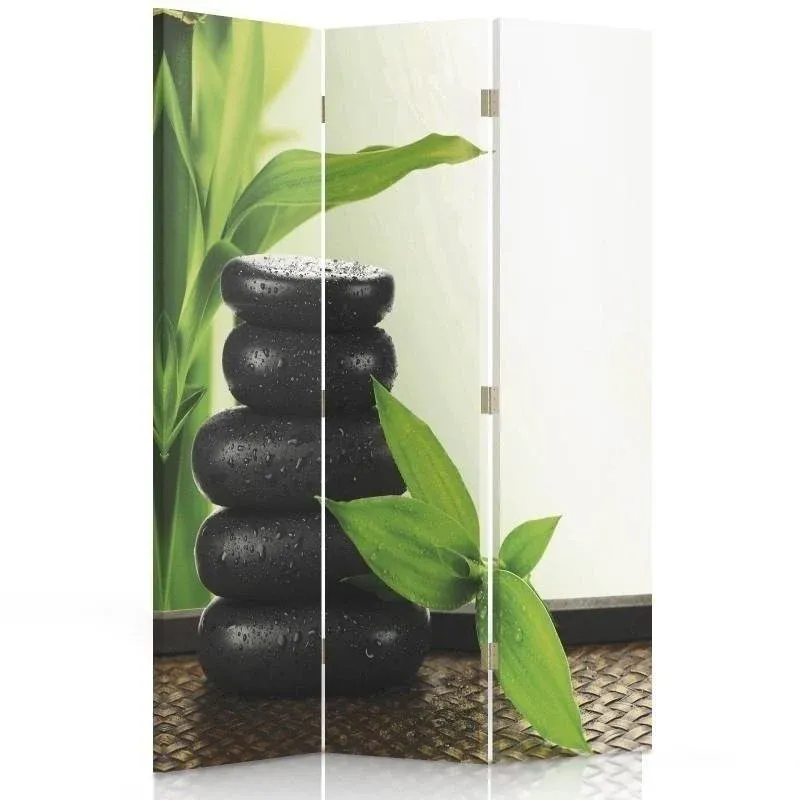 Paravent double face rotatif, pyramide en pierre noire Feeby