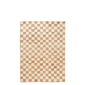 Check Wool Jute Rug - Off-White/Natural 140 Ferm Living - COM