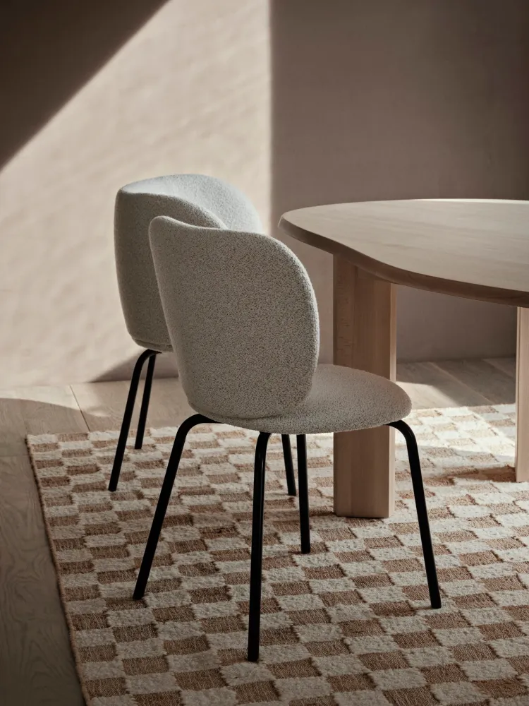 Check Wool Jute Rug - Off-White/Natural 140 Ferm Living - COM