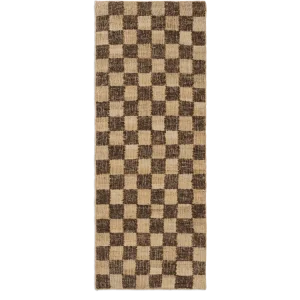 Check Wool Jute Runner - Coffee/Natural Ferm Living - COM