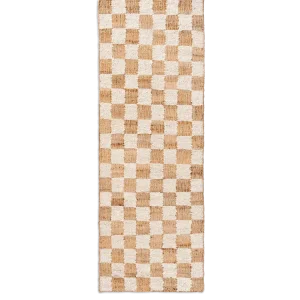 Check Wool Jute Runner - Off-White/Natural Ferm Living - COM