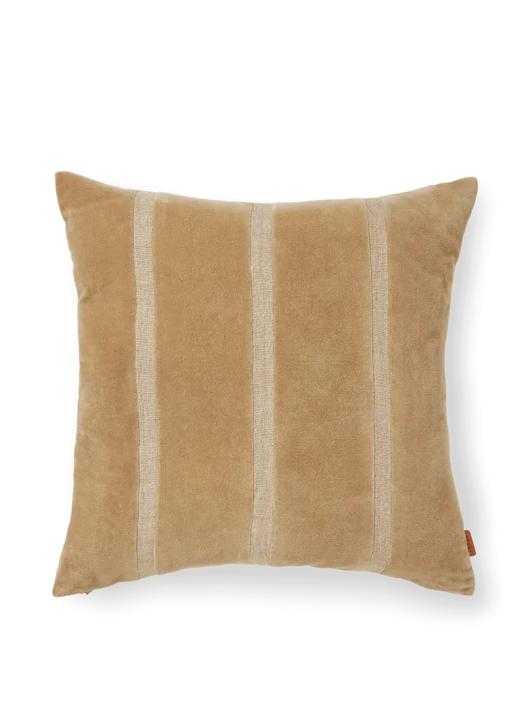 Senti Stripe Cushion - Dark Sand/Linen Ferm Living - COM