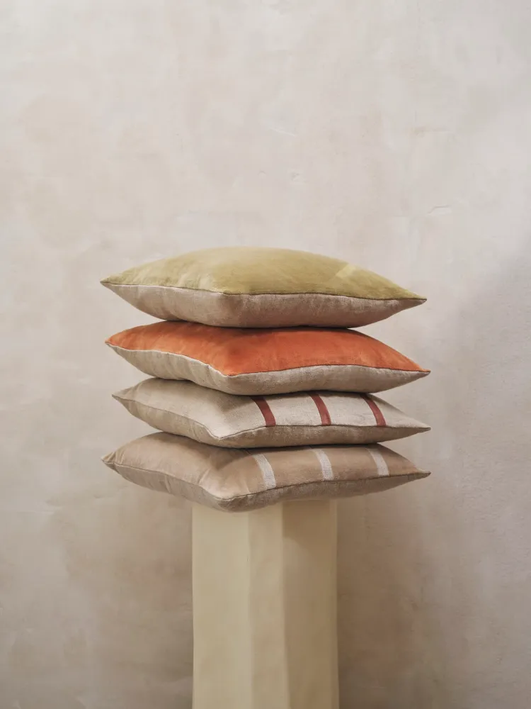 Senti Stripe Cushion - Dark Sand/Linen Ferm Living - COM